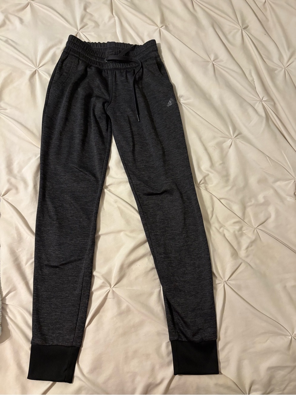 Tween/Teen Dark Gray Athletic Jogger Sweatpants, Adidas, climawarm - Picture 2 of 4